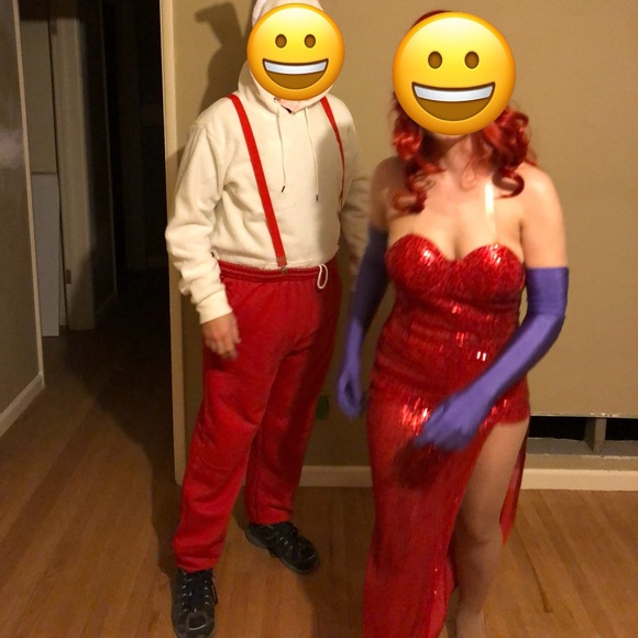 Jessica Rabbit Costume Dress with Gloves, Wig Included!!! - Picture 15 of 16